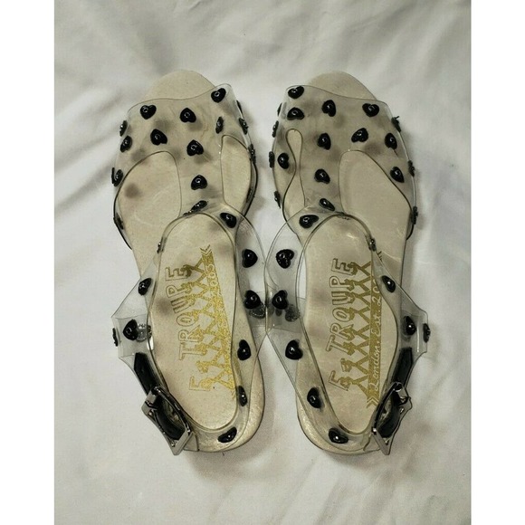 F-Troupe clear heart Jelly Plastic Sandals‎ size EU 36 US 5.5 Y2K - Picture 4 of 6